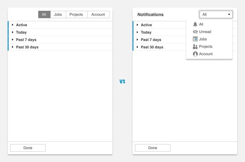 Design exploration of filtering options for notification management and organization