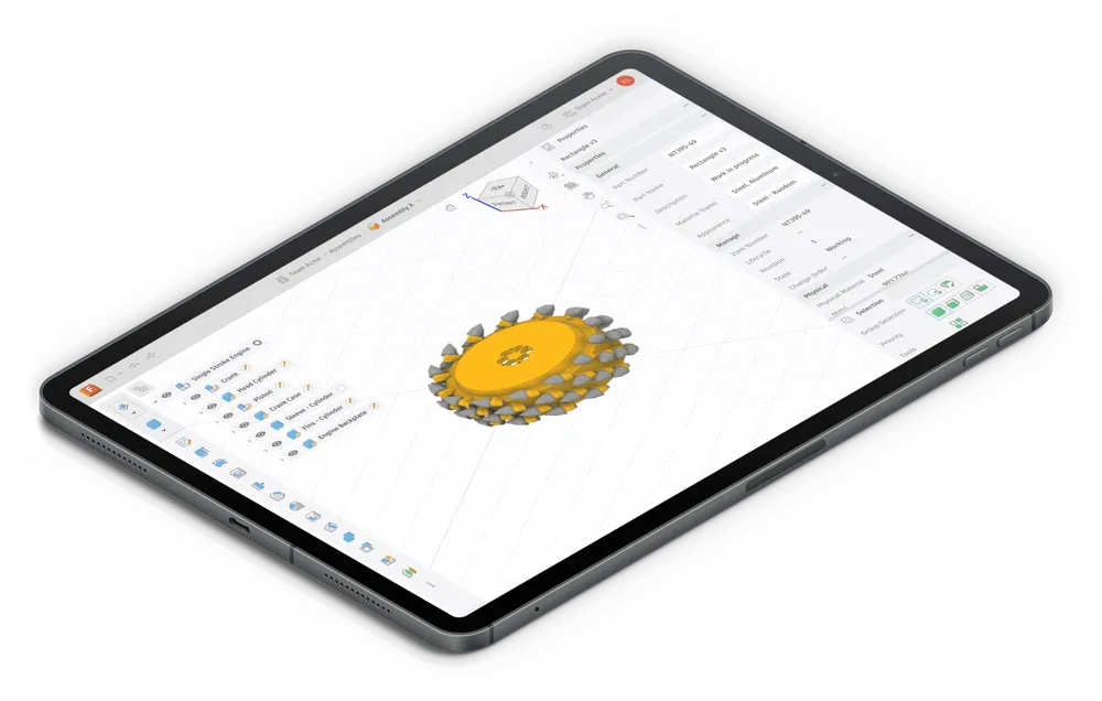 Autodesk Fusion cross-platform interface design showing tablet and mobile layouts for enterprise software